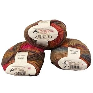 Trendsetter Yarns Tonalita Wool Blend Yarn 3 lot Color #2348 50g 100 Yards Italy